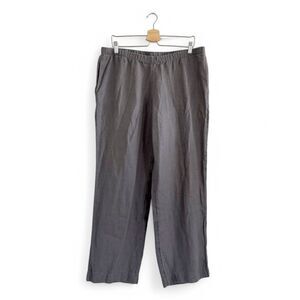 NWT J. Jill Pants 100% Linen Slate Gray Size Large Petite